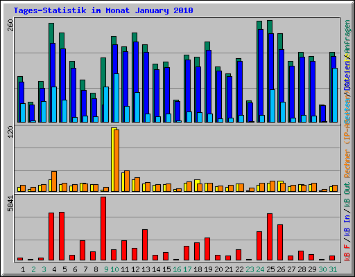 Tages-Statistik im Monat January 2010