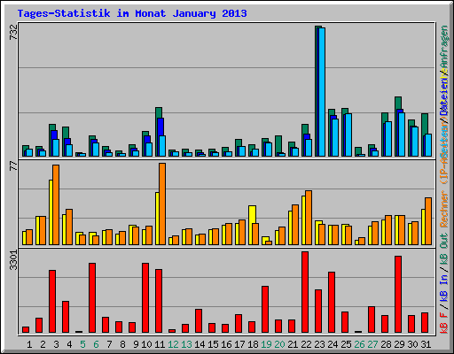 Tages-Statistik im Monat January 2013