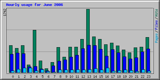 Hourly usage for June 2006