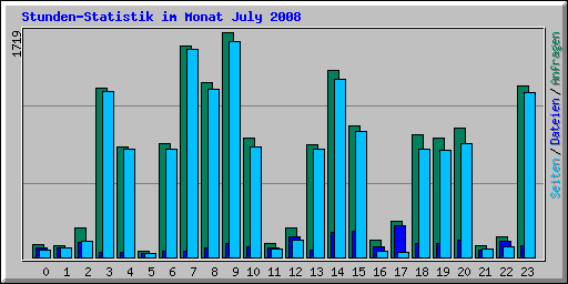 Stunden-Statistik im Monat July 2008