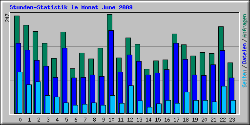 Stunden-Statistik im Monat June 2009