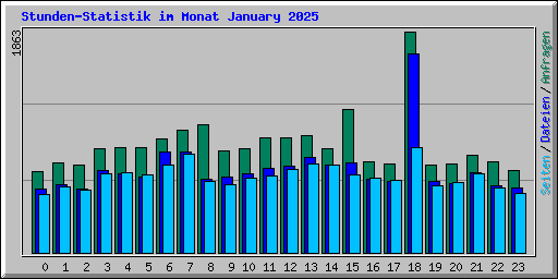 Stunden-Statistik im Monat January 2025